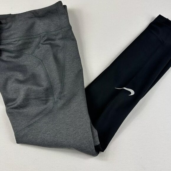 Gently Used Nike DRI FIT Fast pocket running Womens Tights heather/black XL - Picture 1 of 14